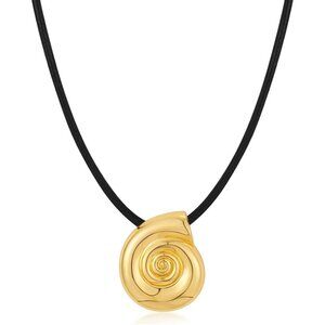 🆕 Women Black Trendy Conch Shell Necklace Boho Scallop SeaShell Choker Jewelry